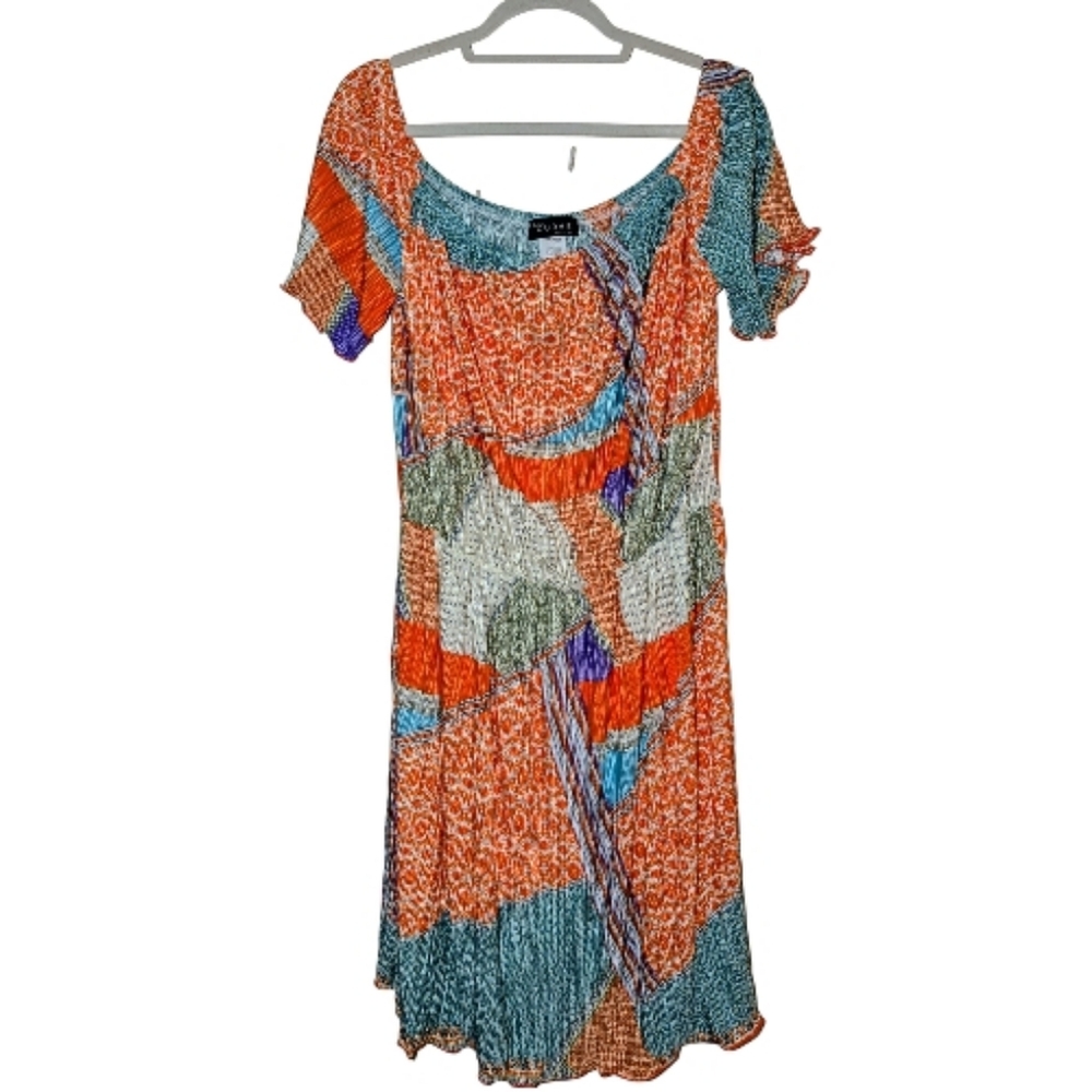 NWOT The Curve Los Angeles Plisse Pleated Boho Dress 1X
